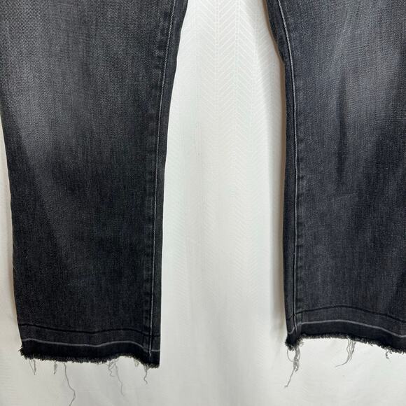 Madewell Rivet and Thread Demi boot Jeans dark gray size 27 high waisted crop - Picture 4 of 6